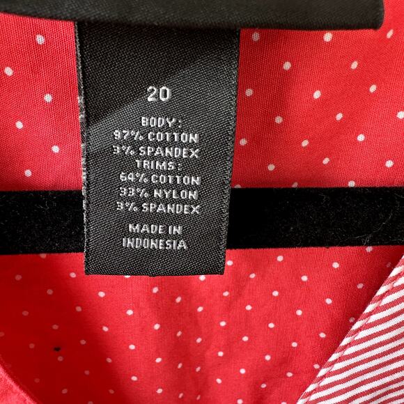 Lane Bryant Sz 20 Coral Polka Dot Button Front ¾ Sleeve Blouse Casual Career - Picture 5 of 5